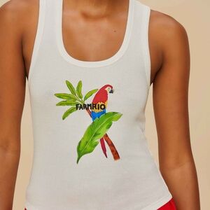 Farm Rio Off-White Farmrio Macaw Tank Top